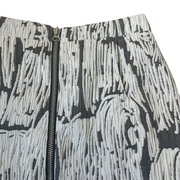 Opening Ceremony Komondor Mini Skirt Jacquard Zip Gray White Size 6 - Picture 6 of 16
